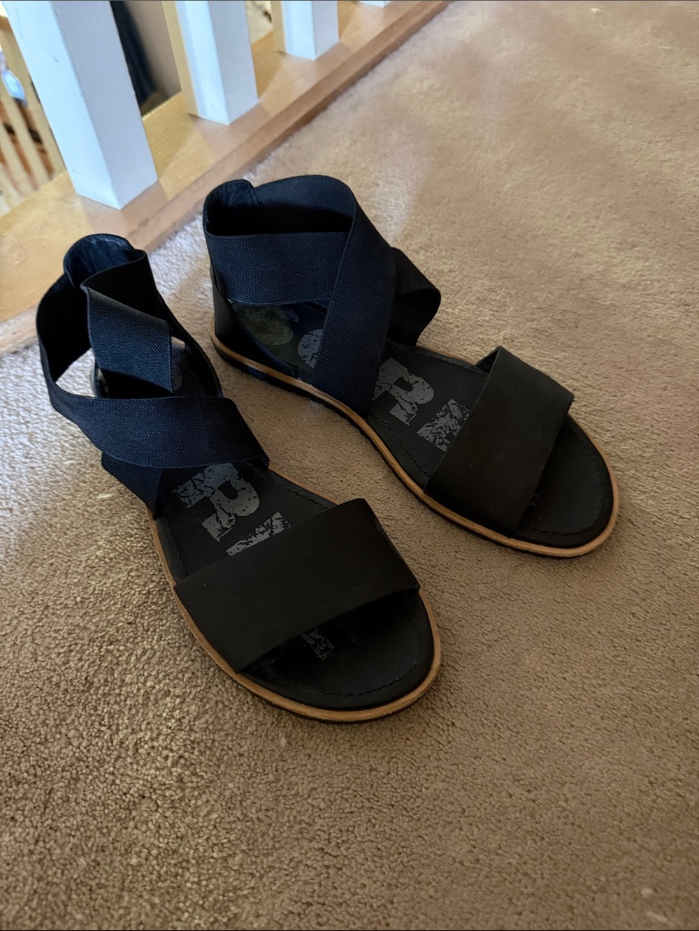 Sorel black sandals